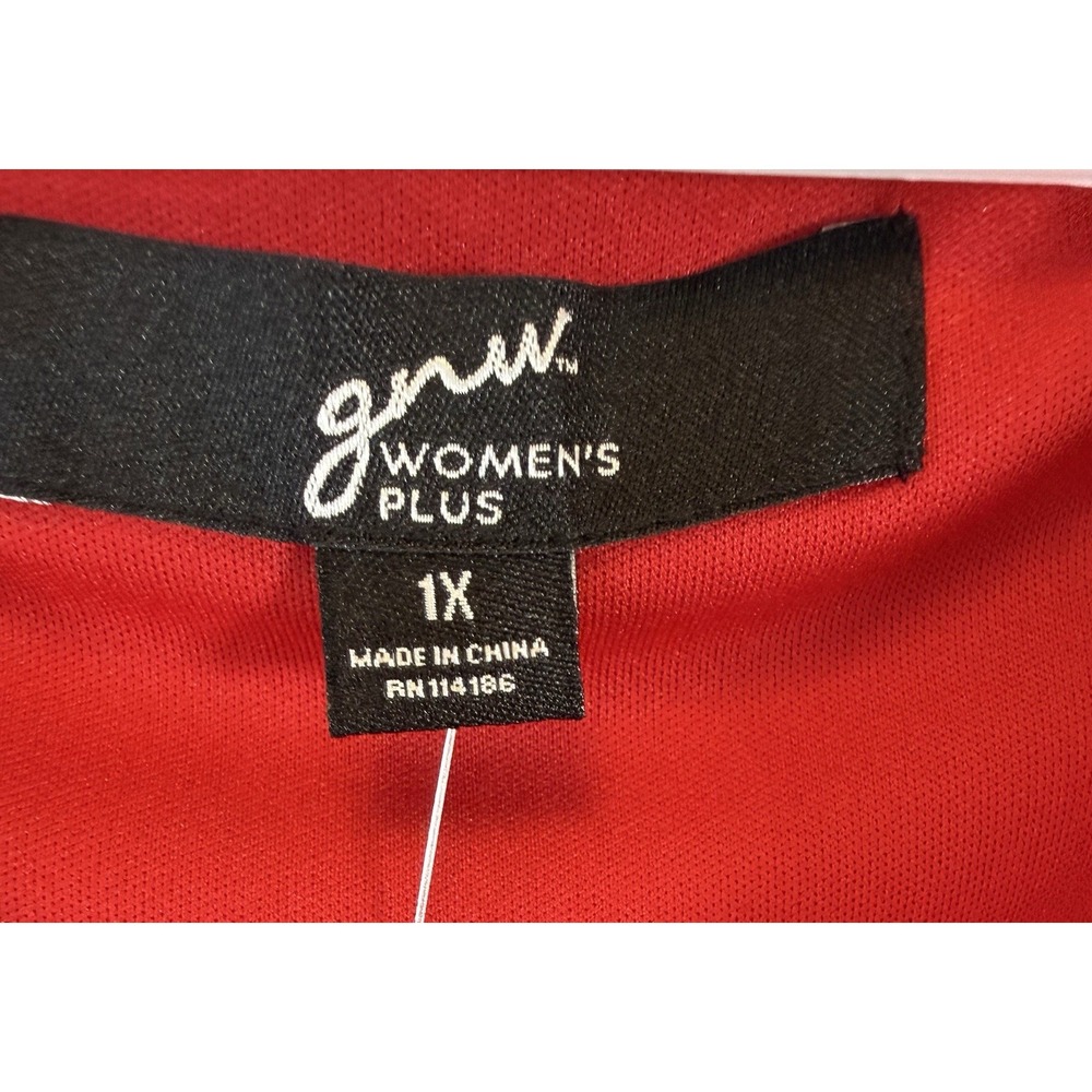 Womens Plus 1X Red Sheer Sleeveless Blouse NWT Layered Dressy Top - Picture 3 of 6